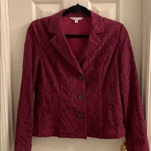 Cabi Frolic Jacket Blazer Lace Plumberry Purple Pink size 2 - 3 button